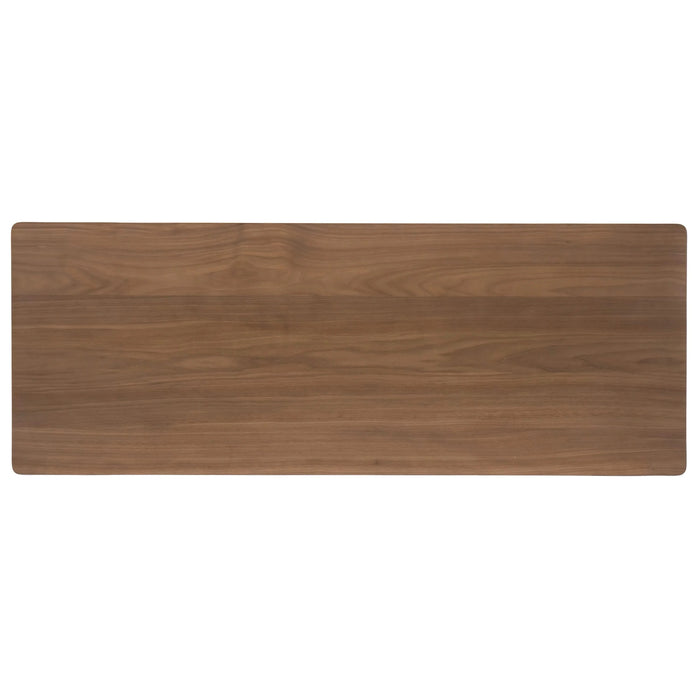 Bar Height Dining Table with Splayed Legs and Elongated Rectangular Top, Walnut Default -DTYStore