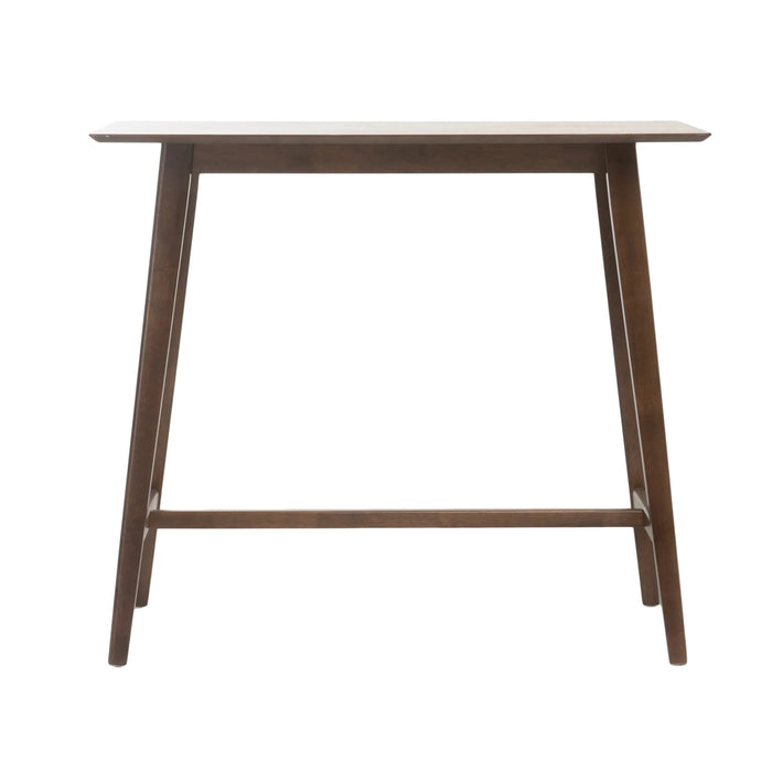 Bar Height Dining Table with Splayed Legs and Elongated Rectangular Top, Walnut Default -DTYStore