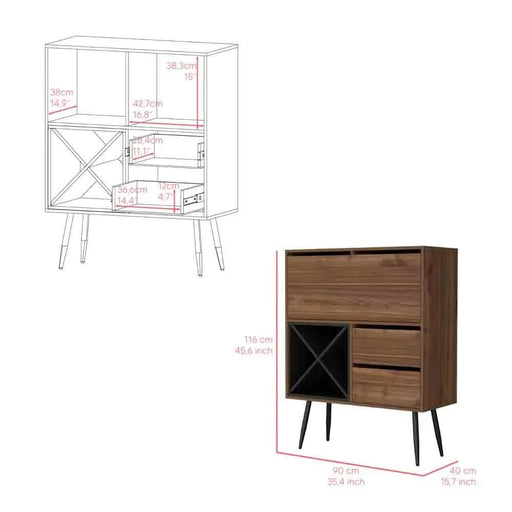 Bar Octupos, Living Room, Mahogany / Black Default -DTYStore