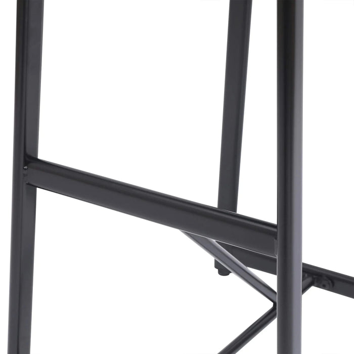 Bar Stool Set of 3 Counter Height Barstools with Back Armless Dining Chairs for Kitchen Island (Black & Walnut Brown) Default -DTYStore