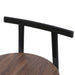 Bar Stool Set of 3 Counter Height Barstools with Back Armless Dining Chairs for Kitchen Island (Black & Walnut Brown) Default -DTYStore