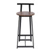 Bar Stool Set of 3 Counter Height Barstools with Back Armless Dining Chairs for Kitchen Island (Black & Walnut Brown) Default -DTYStore