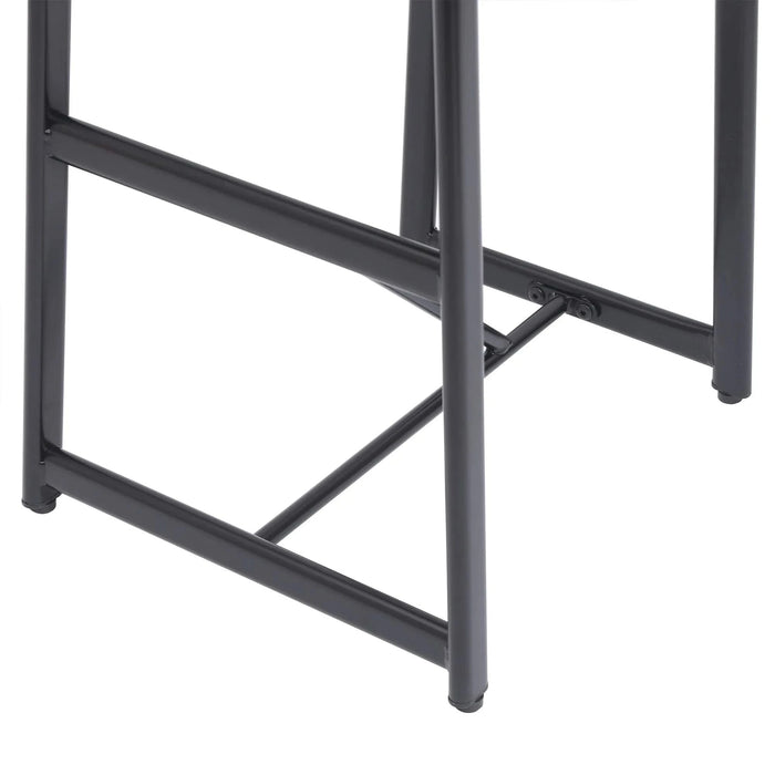 Bar Stool Set of 3 Counter Height Barstools with Back Armless Dining Chairs for Kitchen Island (Black & Walnut Brown) Default -DTYStore