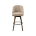 Bar Stool with Swivel Seat in Sand Polyester and Reclaimed Grey Wood Default -DTYStore