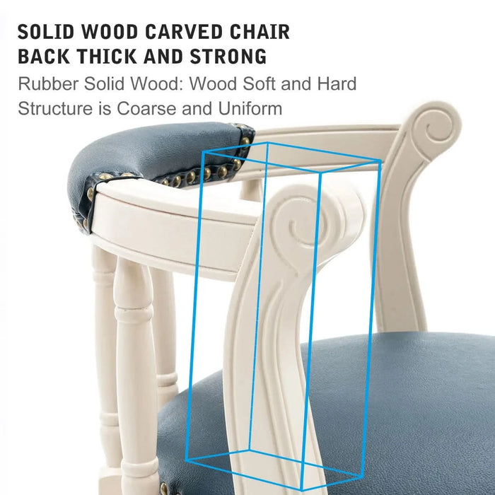 Bar Stools Seat Height 29.5'' Leather Wooden Bar Stools(WHITE 1pc) Default -DTYStore