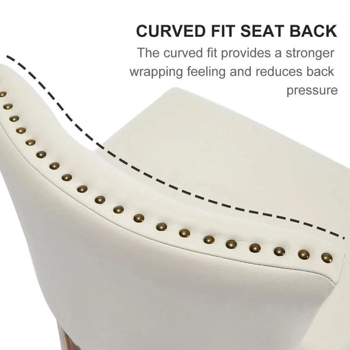 Bar Stools Set of 2,Seat Height 26'' Leather Wooden Bar Stools(Beige 2pc) Default -DTYStore