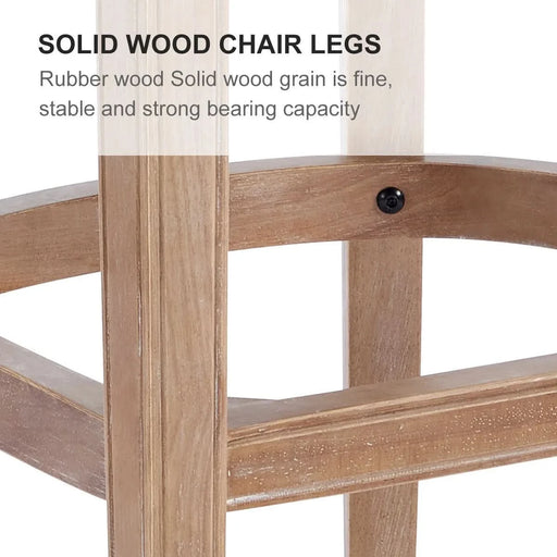 Bar Stools Set of 2,Seat Height 29.5'' Leather Wooden Bar Stools(Beige 2pc) Default -DTYStore