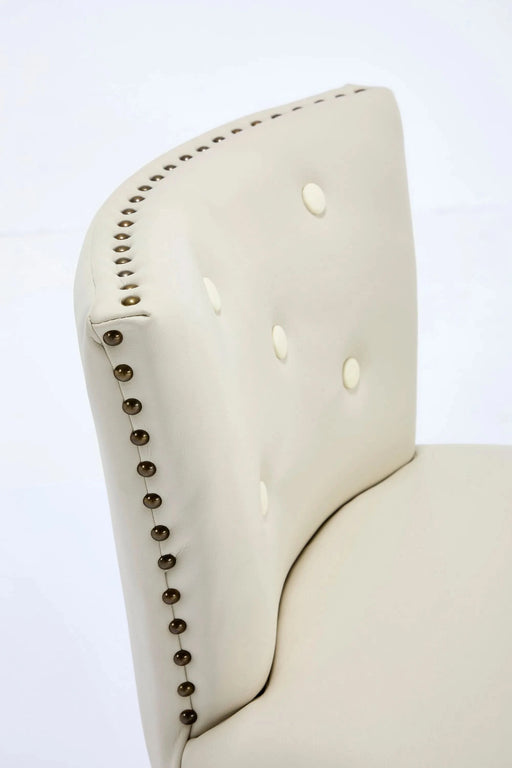 Bar Stools Set of 2,Seat Height 29.5'' Leather Wooden Bar Stools(Beige 2pc) Default -DTYStore