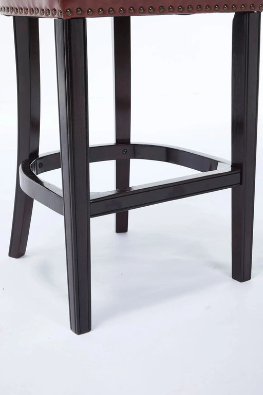 Bar Stools Set of 2,Seat Height 29.5'' Leather Wooden Bar Stools(Brown 2pc) Default -DTYStore