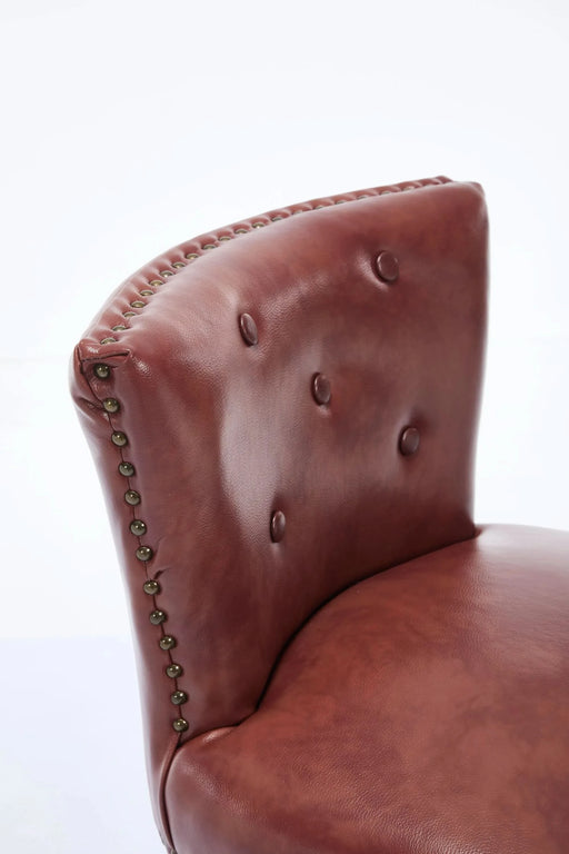 Bar Stools Set of 2,Seat Height 29.5'' Leather Wooden Bar Stools(Brown 2pc) Default -DTYStore