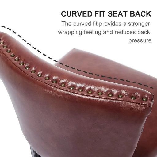 Bar Stools Set of 2,Seat Height 29.5'' Leather Wooden Bar Stools(Brown 2pc) Default -DTYStore