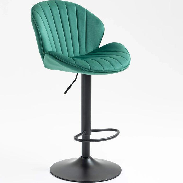 Bar Stools Set of 2 - Adjustable Barstools with Back and Footrest, Counter Height Bar Chairs for Kitchen, Pub -Green Default -DTYStore