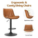 Bar Stools Set of 2, Swivel Adjustable Barstools, Bar Height Stools with Back Support, PU Leather Counter Height Bar Chairs for Kitchen Island Rustic Barstool, Brown Default -DTYStore