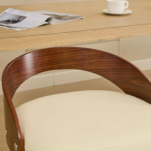 Bar Stools Set of 2, Swivel Bar Height Stools with Low Back, Wood Bar Chairs with Soft Cushion Seat, 25-Inch Seat Height (Beige, 25' Counter Height) Default -DTYStore