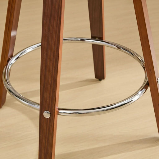 Bar Stools Set of 2, Swivel Bar Height Stools with Low Back, Wood Bar Chairs with Soft Cushion Seat, 25-Inch Seat Height (Black, 25' Counter Height) Default -DTYStore