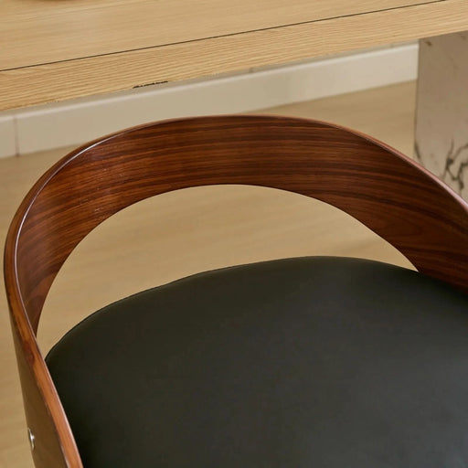 Bar Stools Set of 2, Swivel Bar Height Stools with Low Back, Wood Bar Chairs with Soft Cushion Seat, 25-Inch Seat Height (Black, 25' Counter Height) Default -DTYStore