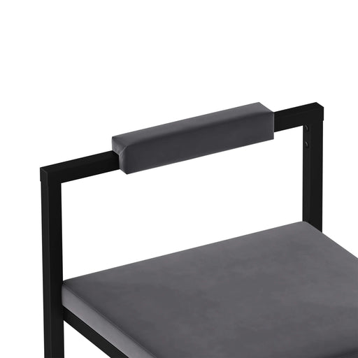 Bar Stools Upholstered Velvet Counter Height Barstools for Kitchen Island Set of 2 Modern Dining Chairs with Footrest & Backrest (Black & Gray) Default -DTYStore