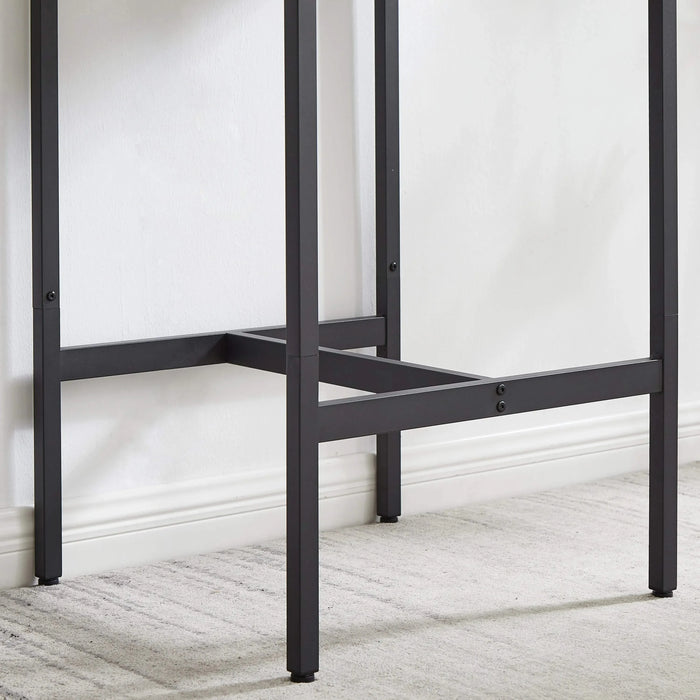 Bar Table Set with 2 Bar stools PU Soft seat with backrest, Grey, 23.62'' W x 23.62'' D x 35.43'' H Default -DTYStore