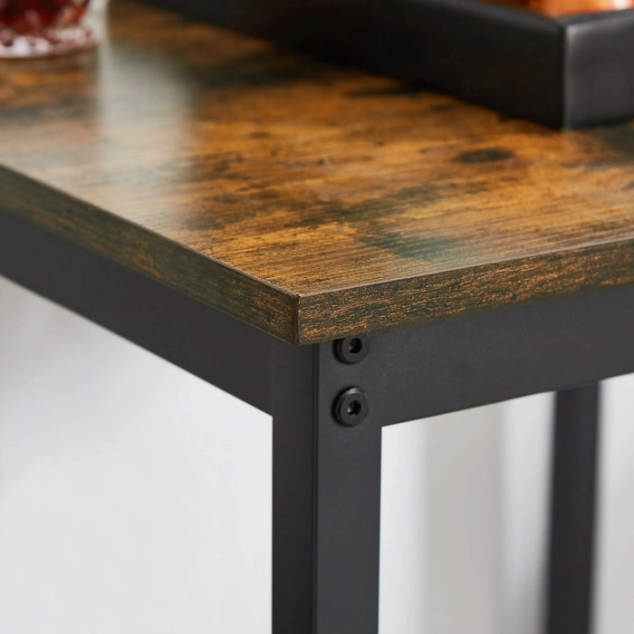 Bar Table Set with 2 Bar stools PU Soft seat with backrest, Rustic Brown, 23.62'' W x 23.62'' D x 35.43'' H Default -DTYStore