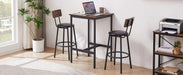 Bar Table Set with 2 Bar stools PU Soft seat with backrest, Rustic Brown, 23.62'' W x 23.62'' D x 35.43'' H Default -DTYStore