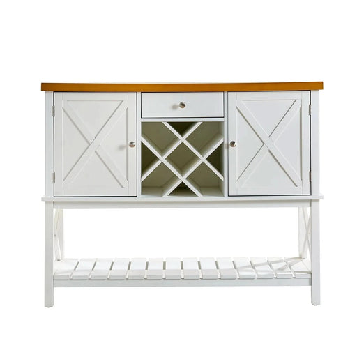 Bar cabinet Console Table with 2-Door Cabinet & 1 Drawers, Coffee Bar, Wine rack,Entryway Table with Storage Shelf, Sofa Tables Buffet Sideboard for Kitchen, Hallway, Dining, Living Room, White - DTY Store