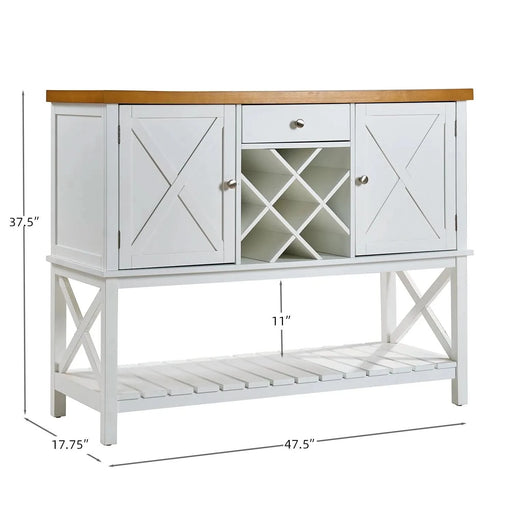 Bar cabinet Console Table with 2-Door Cabinet & 1 Drawers, Coffee Bar, Wine rack,Entryway Table with Storage Shelf, Sofa Tables Buffet Sideboard for Kitchen, Hallway, Dining, Living Room, White - DTY Store