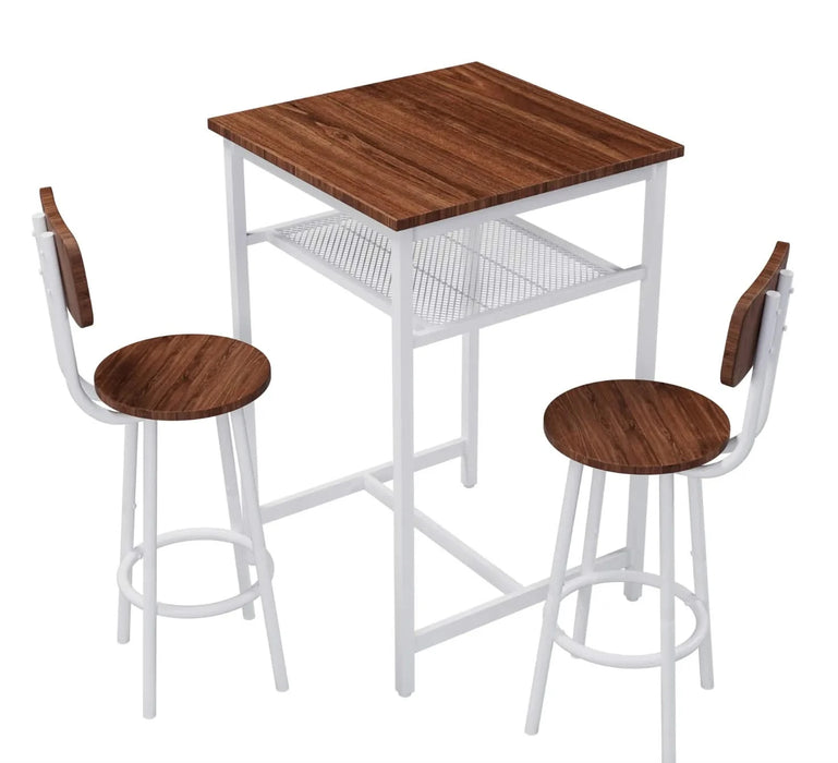 Bar table, equipped with 2 bar stools , with backrest and partition Default -DTYStore