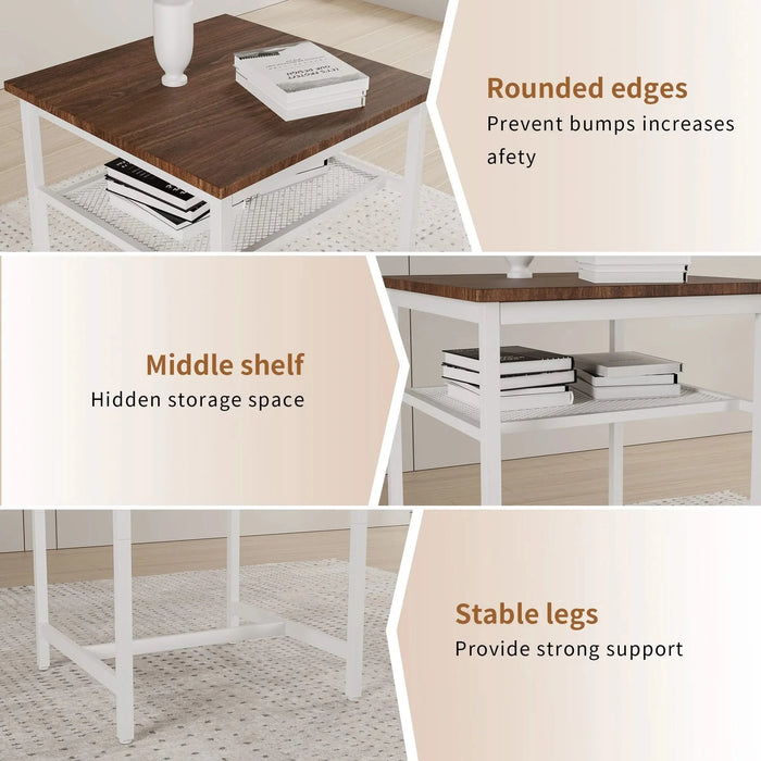 Bar table, equipped with 2 bar stools , with backrest and partition Default -DTYStore