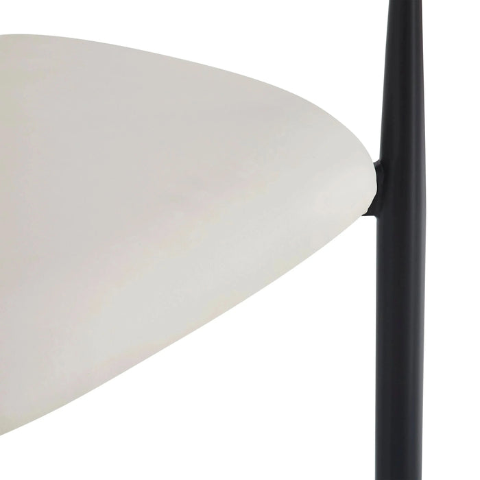 Barstools Set of 2, Counter Height Upholstered Bar Stools with Back for Kitchen Island, Beige Faux PU Leather Seating Black Iron Legs 260LBS Weight Capacity Default -DTYStore