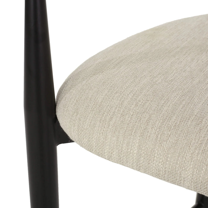 Barstools Set of 2, Counter Height Upholstered Bar Stools with Backs and Iron Legs for Kitchen Island, Beige Fabric Seating 260LBS Weight Capacity Default -DTYStore