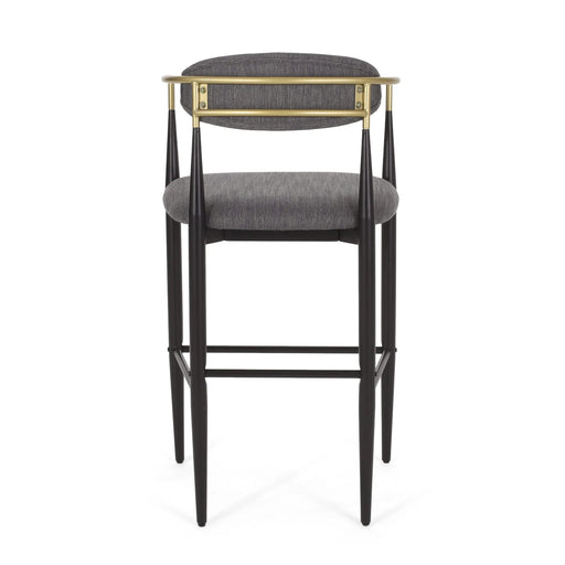 Barstools Set of 2, Counter Height Upholstered Bar Stools with Backs and Iron Legs for Kitchen Island, Gray Fabric Seating 260LBS Weight Capacity Default -DTYStore