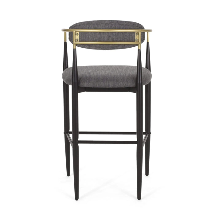 Barstools Set of 2, Counter Height Upholstered Bar Stools with Backs and Iron Legs for Kitchen Island, Gray Fabric Seating 260LBS Weight Capacity Default -DTYStore