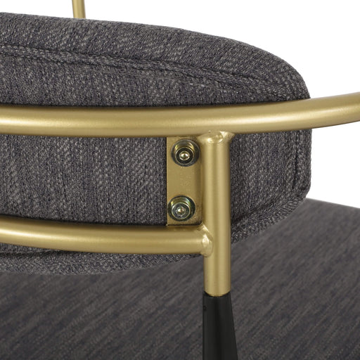 Barstools Set of 2, Counter Height Upholstered Bar Stools with Backs and Iron Legs for Kitchen Island, Gray Fabric Seating 260LBS Weight Capacity Default -DTYStore