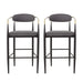 Barstools Set of 2, Counter Height Upholstered Bar Stools with Backs and Iron Legs for Kitchen Island, Gray Fabric Seating 260LBS Weight Capacity Default -DTYStore