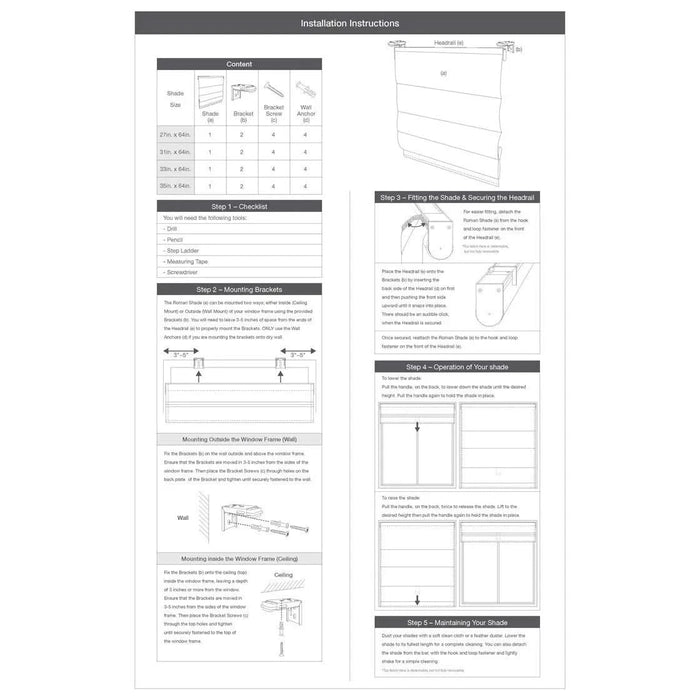 Basketweave Room Darkening Cordless Roman Shade Default -DTYStore