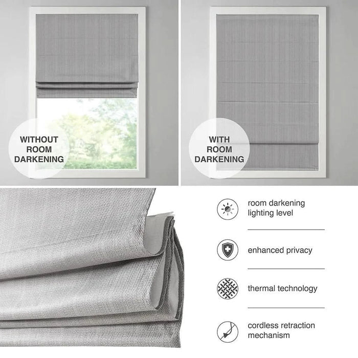 Basketweave Room Darkening Cordless Roman Shade - DTY Store