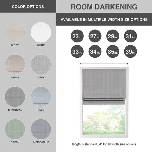 Basketweave Room Darkening Cordless Roman Shade Default -DTYStore
