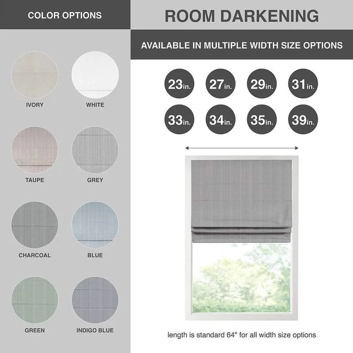 Basketweave Room Darkening Cordless Roman Shade Default -DTYStore