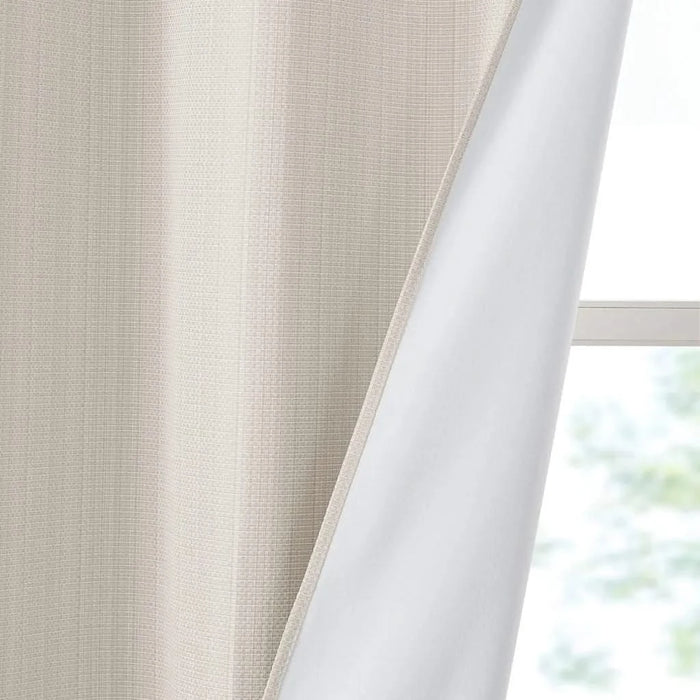 Basketweave Room Darkening Curtain Panel Pair(2 Pcs Window Panels) Default -DTYStore