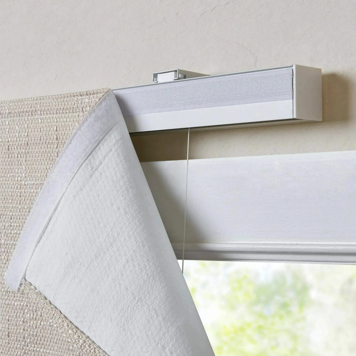 Basketweave Total Blackout Cordless Roman Shade for Windows — Modern Light-Blocking Drapery Linen -DTYStore