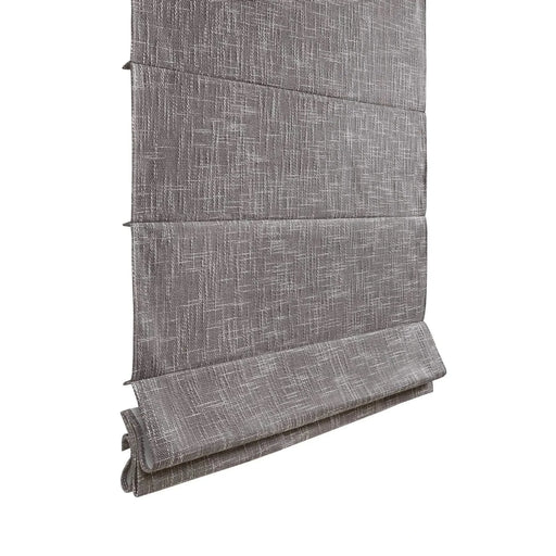 Basketweave Total Blackout Cordless Roman Shade for Windows — Modern Light-Blocking Drapery Grey -DTYStore