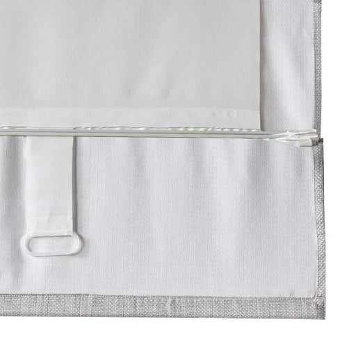 Basketweave Total Blackout Cordless Roman Shade for Windows — Modern Light-Blocking Drapery Grey 27"W Top face detachable -DTYStore