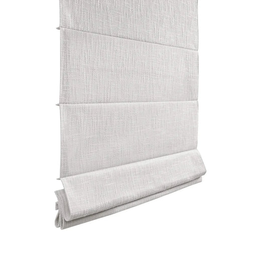 Basketweave Total Blackout Cordless Roman Shade for Windows — Modern Light-Blocking Drapery White 33"W None -DTYStore