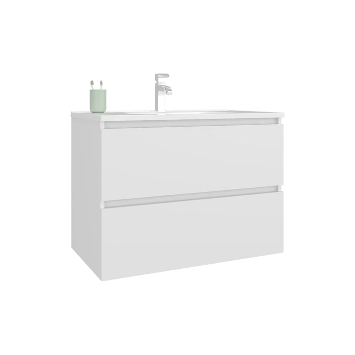 Bathroom Vanity, 2 Drawers, White Default -DTYStore