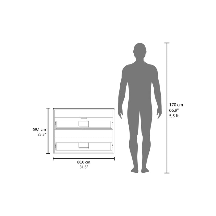 Bathroom Vanity, 2 Drawers, White Default -DTYStore