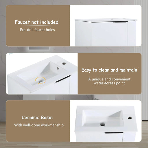 Bathroom Vanity with Sink 22 Inch for Small Bathroom,Floating Bathroom Vanity with Soft Close Door,Small Bathroom Vanity with Sink, 22x13 (KD-Packing) Default -DTYStore