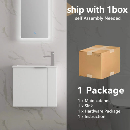 Bathroom Vanity with Sink 22 Inch for Small Bathroom,Floating Bathroom Vanity with Soft Close Door,Small Bathroom Vanity with Sink, 22x13 (KD-Packing) Default -DTYStore