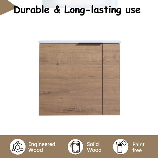 Bathroom Vanity with Sink 22 Inch for Small Bathroom,Floating Bathroom Vanity with Soft Close Door,Small Bathroom Vanity with Sink, 22x13 (KD-Packing) Default -DTYStore