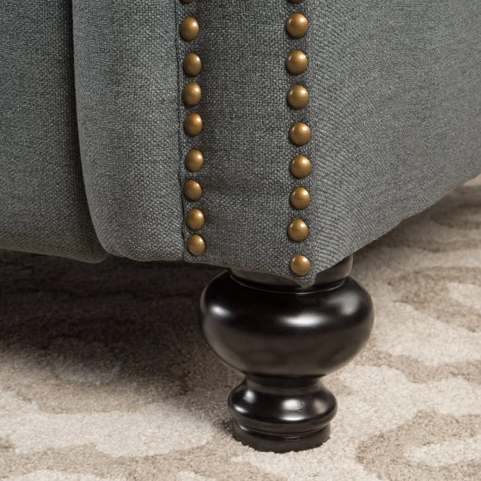 Beacon Accented Push Back Recliner Chair with Rolled Arms, Charcoal Default -DTYStore