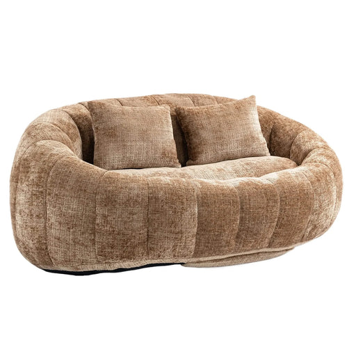Bean Bag Sofa Lazy Sofa Durable Comfort Lounger High Back Bean Bag Chair Couch in Coffee Chenille for Adults and Kids Default -DTYStore